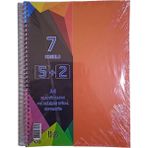 Glanart A4 Boy 5 + 2 Ayraçlı Defter Dersane Defteri 5 Kareli 2 Çizgili 175 Yaprak Udep - Turuncu - 1 Adet