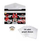 Glanart A4 Boy Çıt Çıt Ödev Dosyası +10' Lu Poşet Dosya - 18S-Siyah - çıt çıt dosya