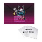 Glanart A4 Boy Çıt Çıt Ödev Dosyası +10' Lu Poşet Dosya - Pembe - 1 Adet