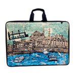 Glanart Askılı, Fermuarlı 35X50 Resim Çantası Su Geçirmez Ketenli Kumaş 35X50 Proje Çantası Istanbul - Mavi - 1 Adet