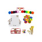 Glanart Çocuklar Için 12 Renk Parmak Boyası Baskı Seti + 25X35 cm Tuval (Yıkanabilir) 29 Parça Set