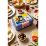 Glanart Çocuklar Için Çift Kademeli Dikdörtgen Beslenme Kutusu 1 Adet Vagon - 1,6 L - Lila