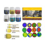 Glanart Novacolor Parmak Boyası Resim Defteri Baskı Seti Ponpon Fırçalı