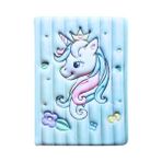 Glanart Puffy Cute Unicorn Not Defteri 13 x 18 cm 96 Ypr. Çizgili Açık Yeşil - 1 Adet