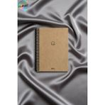 Glanart Spiralli 80 Yaprak Kareli Küçük Boy Sert Kapak Not Defteri Kraft Kağıt 14X19 cm - 1 Adet - Sarı