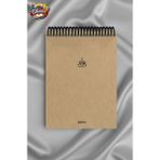 Glanart Üstten Spiralli 100 Yaprak Çizgisiz Orta Boy Sert Kapak Bloknot Defter Kraft Kağıt 16X23 cm - 1 Adet - Sarı