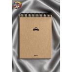 Glanart Üstten Spiralli 100 Yaprak Kareli Orta Boy Sert Kapak Bloknot Defter Kraft Kağıt 16X23 cm - 1 Adet - Sarı