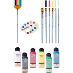 Glance 25X35 Tuval Brons Yağlı Boya ve Akrilik Fırçası Sentetik 7"li Set Artdeco 140 ml 6 Renk Akrilik