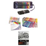 Glance A5 Eskiz Defterli Cretacolor Dereceli Kalem Studioline Derwent Colour Thin Pentel 36'lı Rulo Çanta