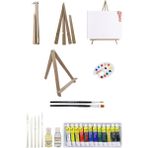 Glance Açılır Kapanır Katlanır Mini Şövale 25X35 Tuval Fanart 12X12 ml Yağlı Boya Başlangıç Seti