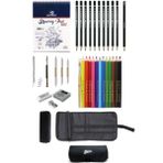 Glance Alex Schoeller A5 Eskiz Defterli 50 Yp Faber-Castell Grip Boya Kalemi Çantalı Çizim Eskiz Seti