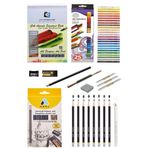 Glance Alex Schoeller200gr A5 20 Yaprak Dereceli Kalem Seti 8'li Daler Rowney Simply Yağlı Pastel 25 Renk