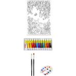 Glance Artdeco Desenli Tuval 40X50CM Ceylan Fanart Academy Akrilik Boya Seti 12 Renk x 12ML