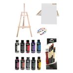 GLANCE AYAKLI ŞÖVALE+50X70 TUVAL 10'LU RİCH AKRİLİK 120 CC + 7'Lİ FIRÇA SET