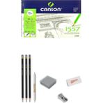 Glance Canson 1557 Desen Çizim Blok 25X35CM 120GR 15 Yaprak Eskiz Çizim Set