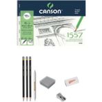 Glance Canson 1557 Desen Çizim Blok 35X50CM 120GR 15 Yaprak Eskiz Çizim Set