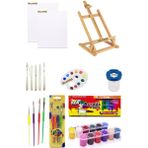 Glance Daler Rowney Simply Yağlı Boya 12 Renk x 1rich Funny Kids 15 ml Akrilik 12 Li Masaüstü Şövale Seti2 ml 10`lu Çantalı Fırça Profesyonel Şövale Seti