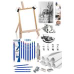 Glance Dereceli Kurşun Kalem Seti 25X35 Duralit Masaüstü Drawing Şövale Set