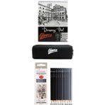 Glance Eskiz Defteri A5 120 gr 50 Yaprak St.petersburg Sonnet Dereceli Kalem 12 Li Set Kalem Çanta Hediyeli