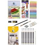 Glance Eskiz Klal Seti 1 Adet Sanatsal Blok 200 gr A5 20 Yaprak ve 25 Renk Yağlı Pastel Boya