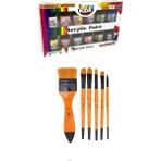 Glance Funny Kids 20 ml Akrilik 12 Li Set 6'lı Karma Fırça Seti - Set 8