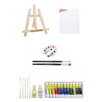 GLANCE Mini Şövale 25x35 Tuval Fanart 12x12 ml Yağlı Boya Başlangıç Seti