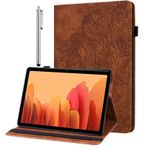 GLANDOTU Samsung Galaxy Tab A 9.7 inç T550N / T555N için Kılıf Tablet Koruyucu Kılıf Stylus Kalemli - Ultra İnce Dik Durma Fonksiyonu Flip Cover PU Deri Samsung Galaxy Tab A SM-T550 Kılıf (Kahverengi)