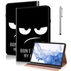 GLANDOTU Samsung Galaxy Tab A6 10.1 2016 İçin Folyo Kapaklı Deri Koruyucu Kılıf - Kalem Tutucu, Stantlı, Cüzdan Kılıf, SM-T580 T585 Tablet İçin - Don't Touch