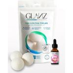 Glanz 3 Adet Yün Keçe Çamaşır Kurutma Topu 7 - 8 cm + 30ML Esans Koku Hediye - Doğal Ürün