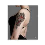 GLANZEND Gerçek Dövme Görünümlü Tribal Gül Modelli 3 Boyutlu Tattoo
