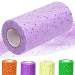 Glarks 1 rulo 15 cm x 45,72 m parlak tül rulo, açık mor ışıltılı tül makara, payet, tül, file kumaş, kendin yap tütü etek, düğün, doğum günü, bebek duşu için
