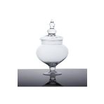 Glass 28 Cm Ayaklı Kapaklı Cam Kurabiyelik & Şekerlik & Drajelik