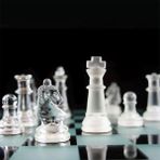 Glass Chess Cam Satranç Takımı (35 cm x 35 Cm) - 1 Adet - Çok Renkli