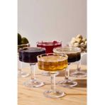 Glass Elmas 6'lı Cam Ayaklı Kahve Yanı Lokumluk Kahvaltılık Kase Sunumluk 50ML