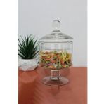 Glass Home 23 cm Ayaklı Kapaklı Şekerlik