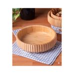 GLASS HOME Bambu Çizgili Kase 19 cm Meyvelik Ekmeklik Salata Meze Bowl Curve Kase Sunum Tepsisi