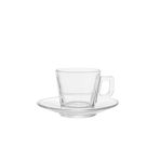 Glass In Love Cam Desensiz Kahve Fincan Seti 90 ml - 6 kişilik 12 parça – Tabaklı Türk Kahvesi Fincanı - 3S300540