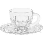 glass in love Cam Kahve Fincan Seti 6 Kişilik 110ML – Şeffaf Türk Kahvesi Fincanı ve Tabaklı Sunum Seti - 110 ml