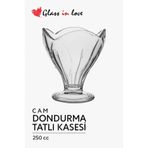 Glass In Love Modern 3'lü Dondurma ve Tatlı Sunum Kasesi 250 cc