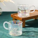 Glass In Love Sedef Boncuklu 2'li Cam Kupa - Beyaz