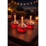GLASSBLOWİNGART20 DOLUNAY KIRMIZI 3 LÜ SET KANDİL 200 ML KANDİL YAĞI HEDİYE