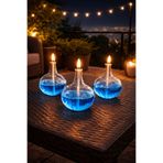 GLASSBLOWİNGART20 DOLUNAY MAVİ 3 LÜ SET KANDİL 200 ML KANDİL YAĞI HEDİYE
