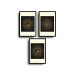glassify Allah, Muhammed, Kelime-i Tevhid 3'lü İslami Anlamlı Mandala Desenli MDF Tablo Seti 20 x 30