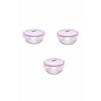 Glasslock Yuvarlak Cam Saklama Kabı 3x2000 Ml