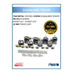 GLASSMAKRO 1. Kalite Duşakabin Tekerleği 8'li Cam Kabin Rulman Krom Tam Metal Gövdeli Bilyalı Çift Tekerlekli
