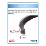 GLASSMAKRO Alüminyum Pvc Kapı Pencere Cam Balkon Kıl Fitili En 6,7mm - Kıl Uzunluğu: 6mm - 5 METRE