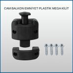 glassmakro Cam Balkon Kilidi Mega Plastik Cam Balkon Emniyet Kilidi Siyah