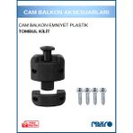 glassmakro Cam Balkon Kilidi Tombul Plastik Cam Balkon Emniyet Kilidi Siyah