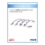 GLASSMAKRO Duşakabin Cam Kapı Ay Kulp 4 Adet Duşakabin Kolu Krom