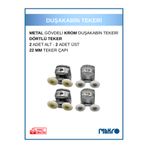 GLASSMAKRO Duşakabin Tekerleği 4'lü Cam Kabin Tekeri Rulmanlı Krom Metal Gövdeli Bilyalı Çift Tekerlekli